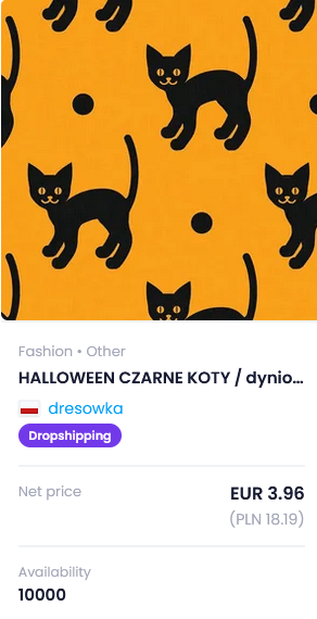 Fabric for Halloween: black cats